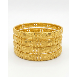 Women Traditional Gold Plated Designer Floral Cutwork Bangles Set | Ethnic Party Wear Bridal Jewellery