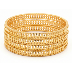 Women Traditional Gold Plated Designer Floral Cutwork Bangles Set | Ethnic Party Wear Bridal Jewellery