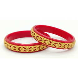 Women Traditional Red Gold Plated Designer Bangles Set | Bridal Ethnic Kada | Wedding & Festive Wear Jewellery