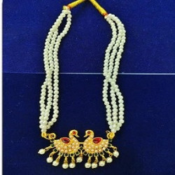 Traditional Pearl Necklace with Peacock Pendant for Women | Ethnic Bridal Jewellery